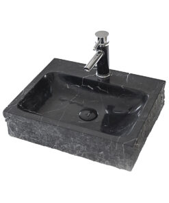 Bacha Salinas con Agujero de Grifería en Negro Marquina