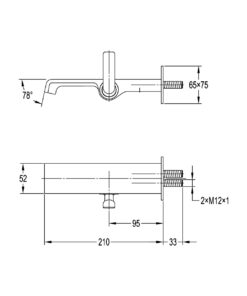 Powell FA0711 Monocomando de Pared para lavatorio - Imagen 2